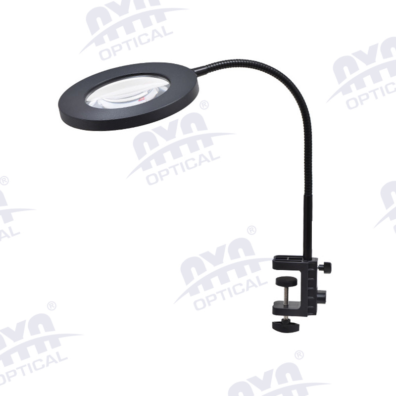 Optical glass desk lamp magnifier