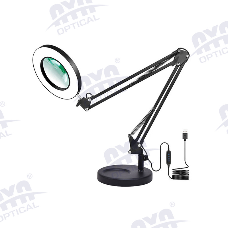 Adjustable USB charging desk lamp magnifier